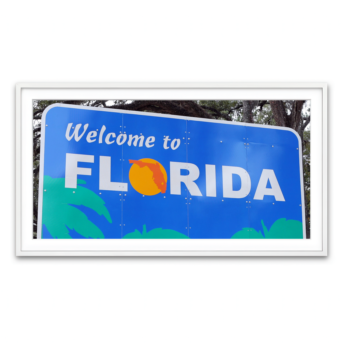 Framed Print 2x1 White