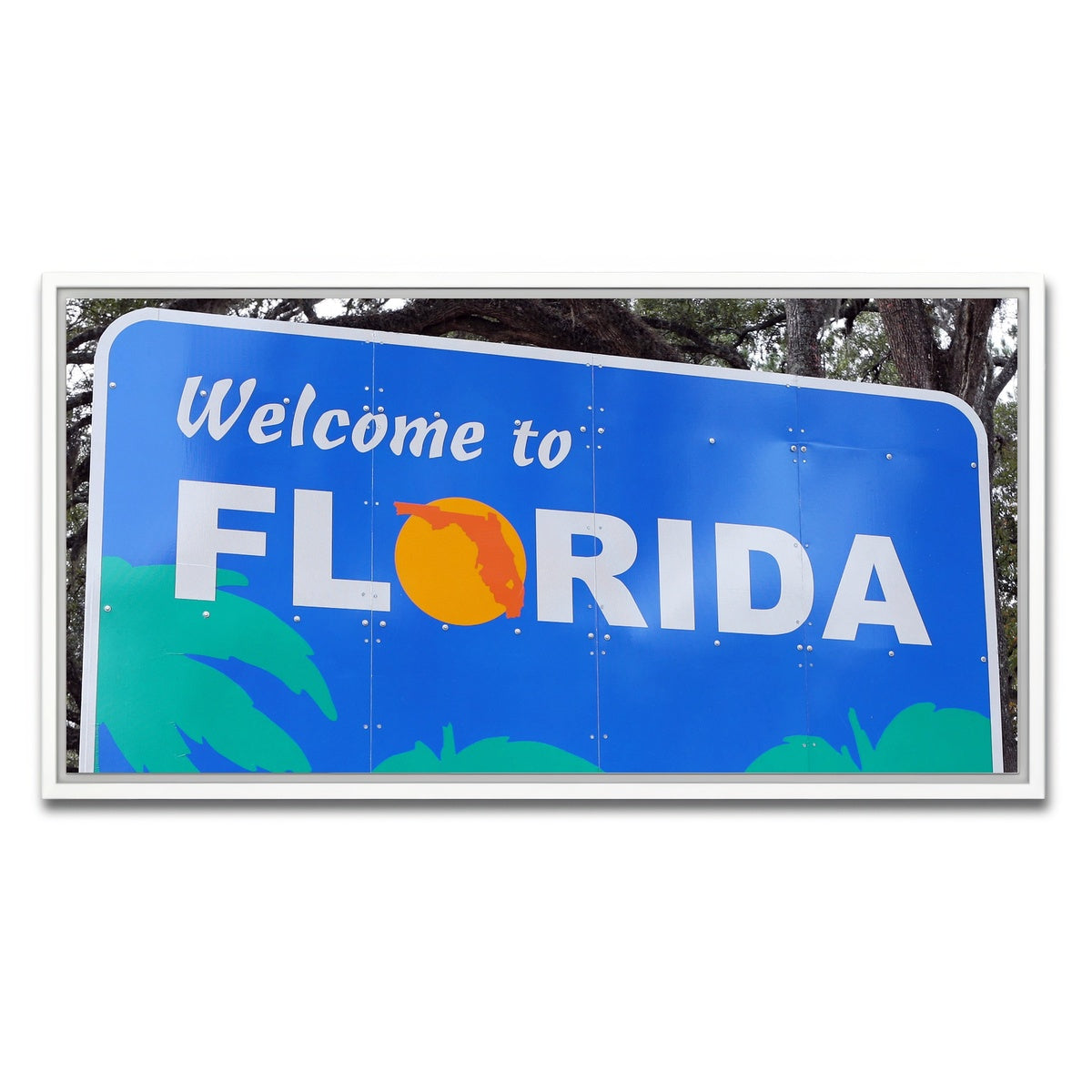AUTO-MOCKUP WHITE | Welcome to Florida | 1 Piece | White Framed Canvas | group=2x1