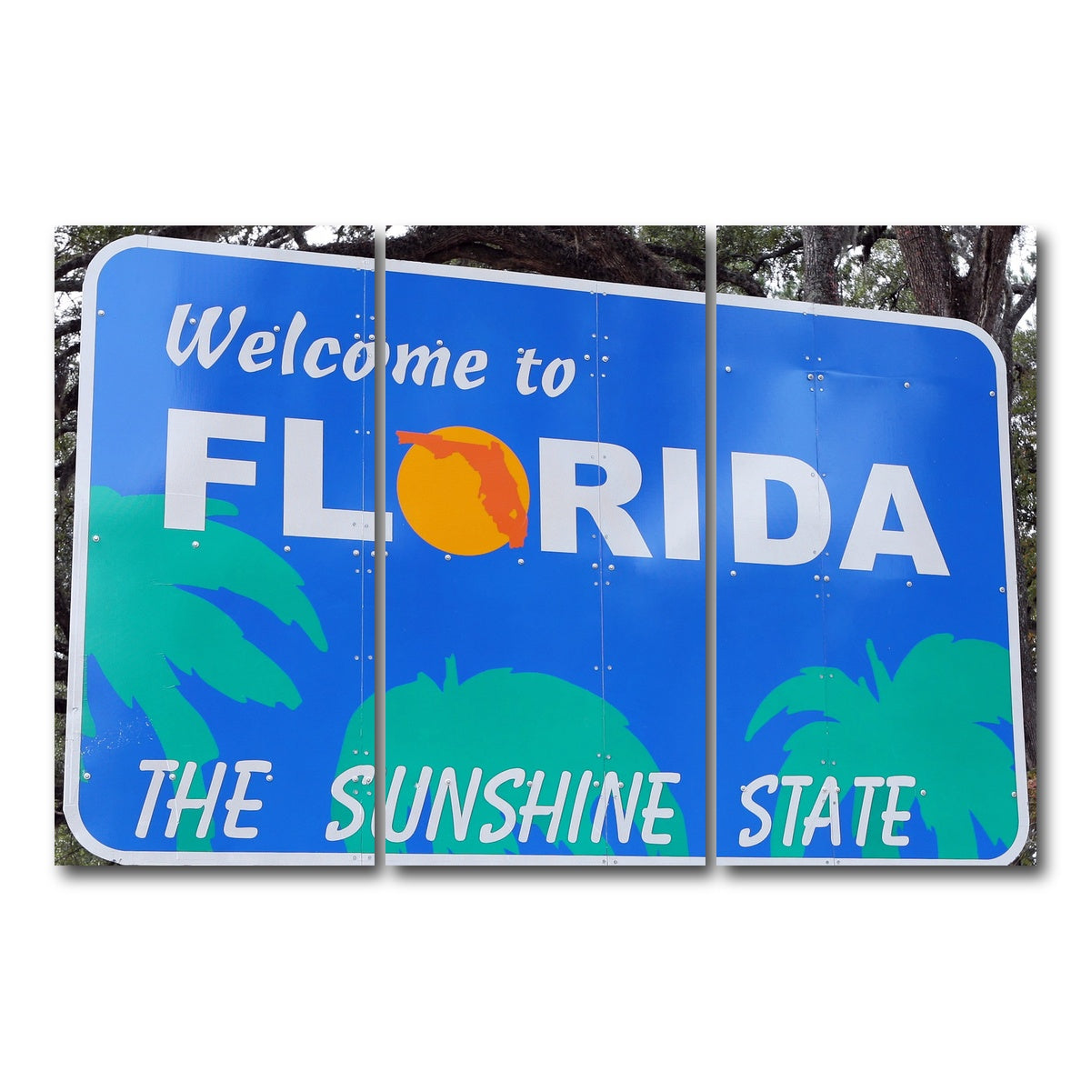 AUTO-MOCKUP WHITE | Welcome to Florida | 3 Piece | Gallery Wrap Canvas | group=12x24