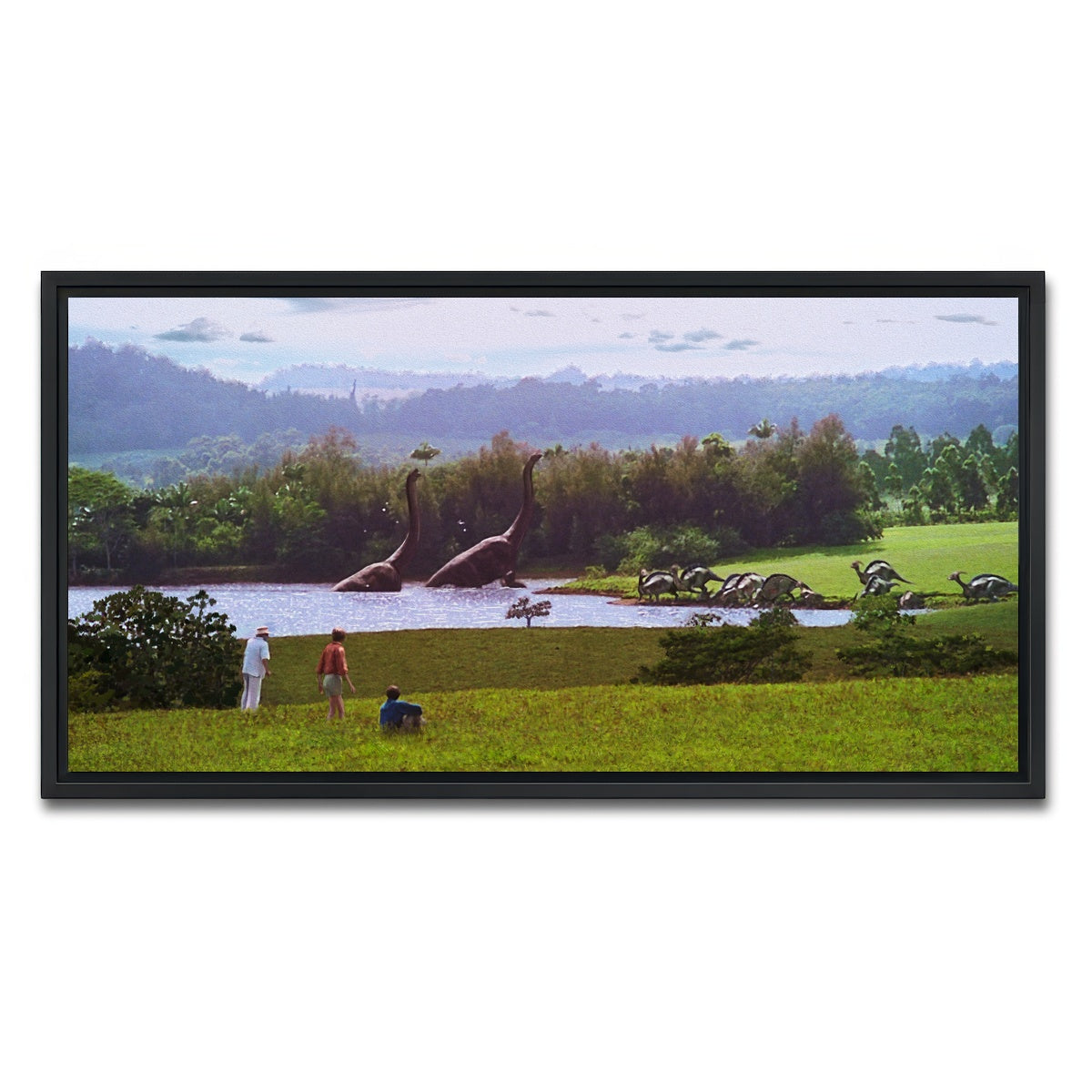 AUTO-MOCKUP WHITE | Welcome to Jurassic Park | 1 Piece | Black Framed Canvas | group=2x1