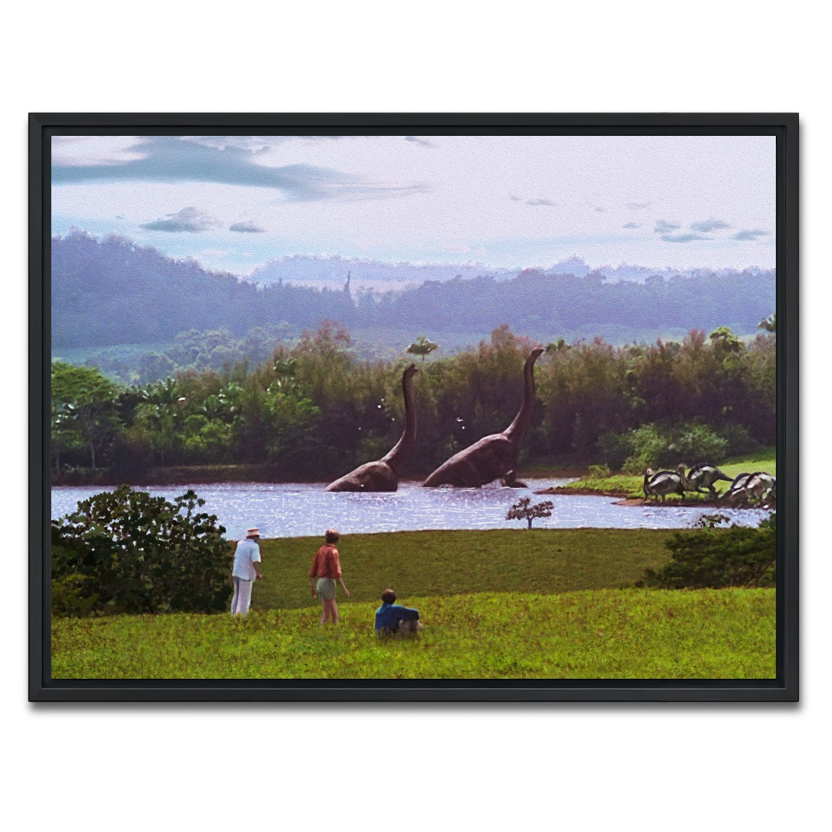 AUTO-MOCKUP WHITE | Welcome to Jurassic Park | 1 Piece | Black Framed Canvas | group=4x3