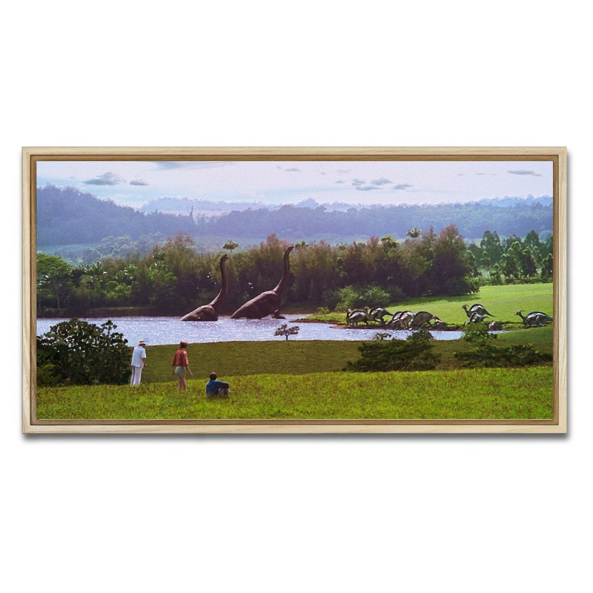 AUTO-MOCKUP WHITE | Welcome to Jurassic Park | 1 Piece | Natural Framed Canvas | group=2x1