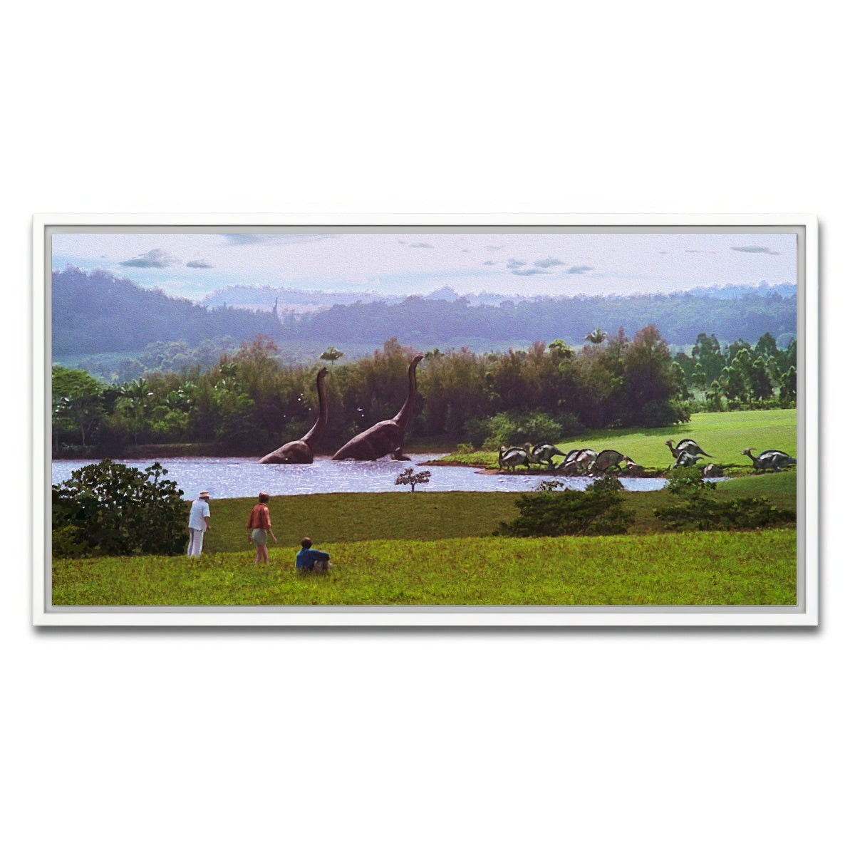 AUTO-MOCKUP WHITE | Welcome to Jurassic Park | 1 Piece | White Framed Canvas | group=2x1