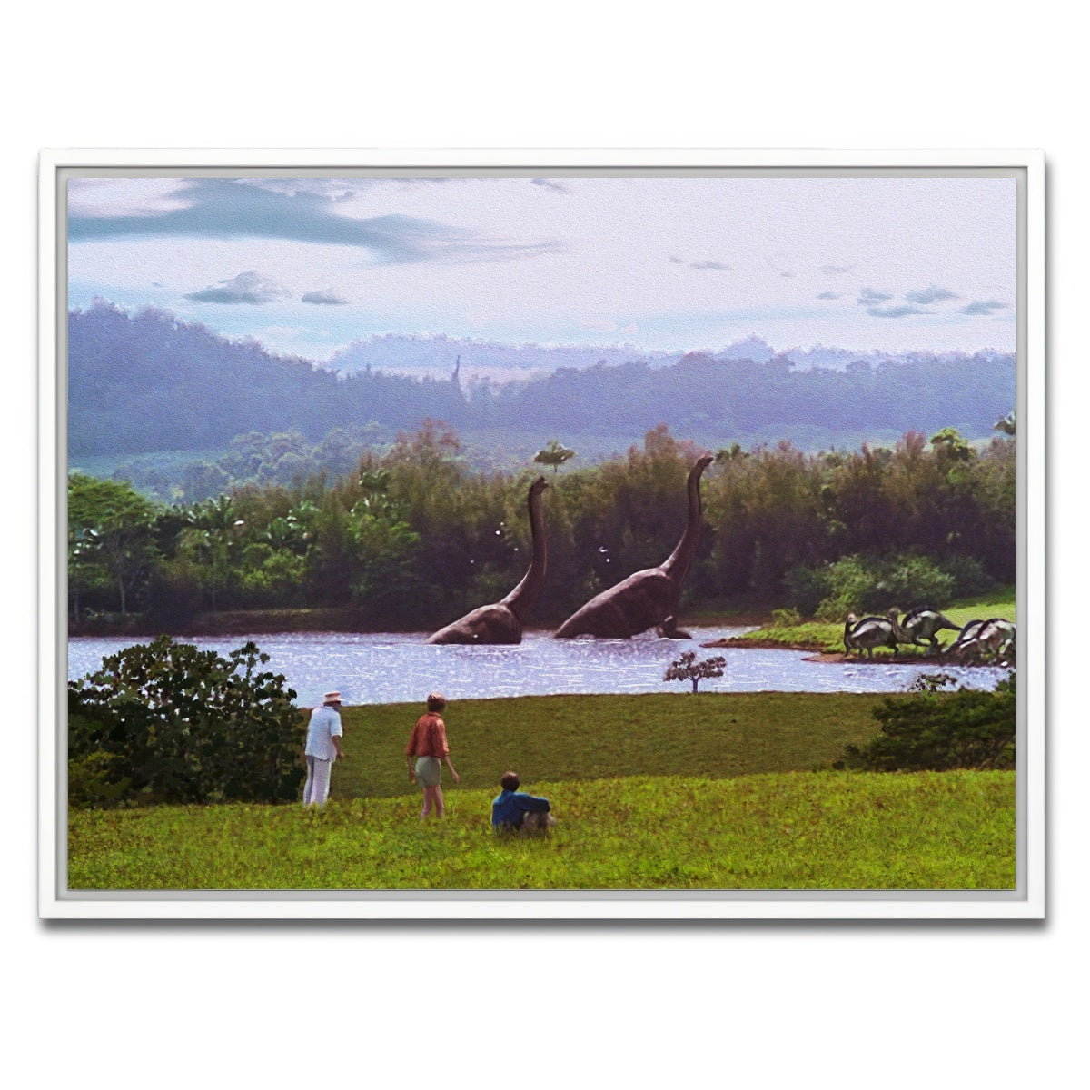 AUTO-MOCKUP WHITE | Welcome to Jurassic Park | 1 Piece | White Framed Canvas | group=4x3