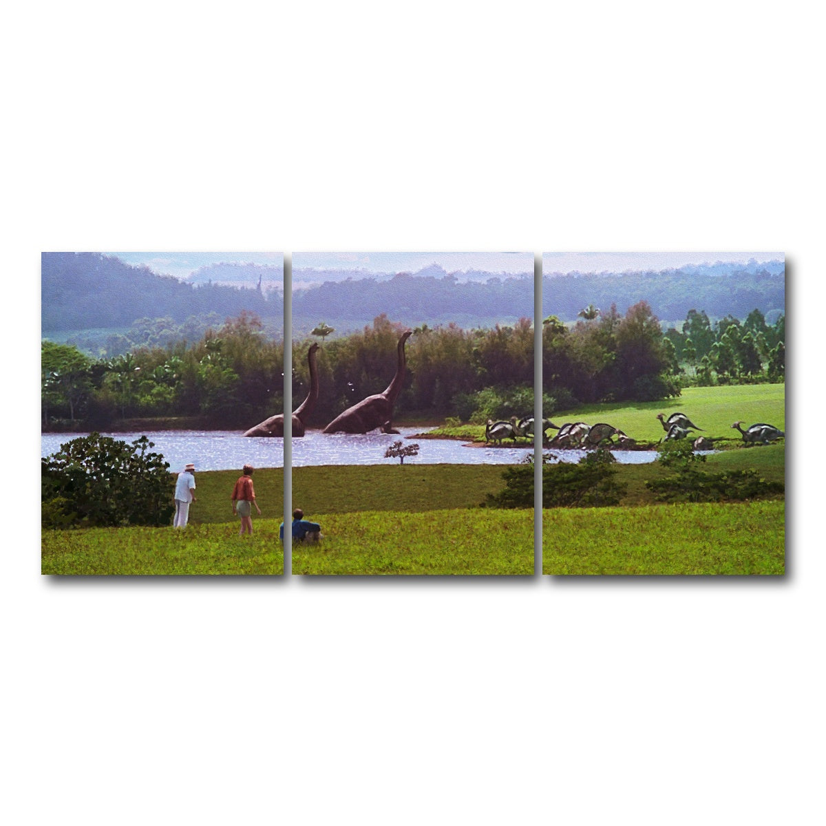 AUTO-MOCKUP WHITE | Welcome to Jurassic Park | 3 Piece | Gallery Wrap Canvas | group=18x24
