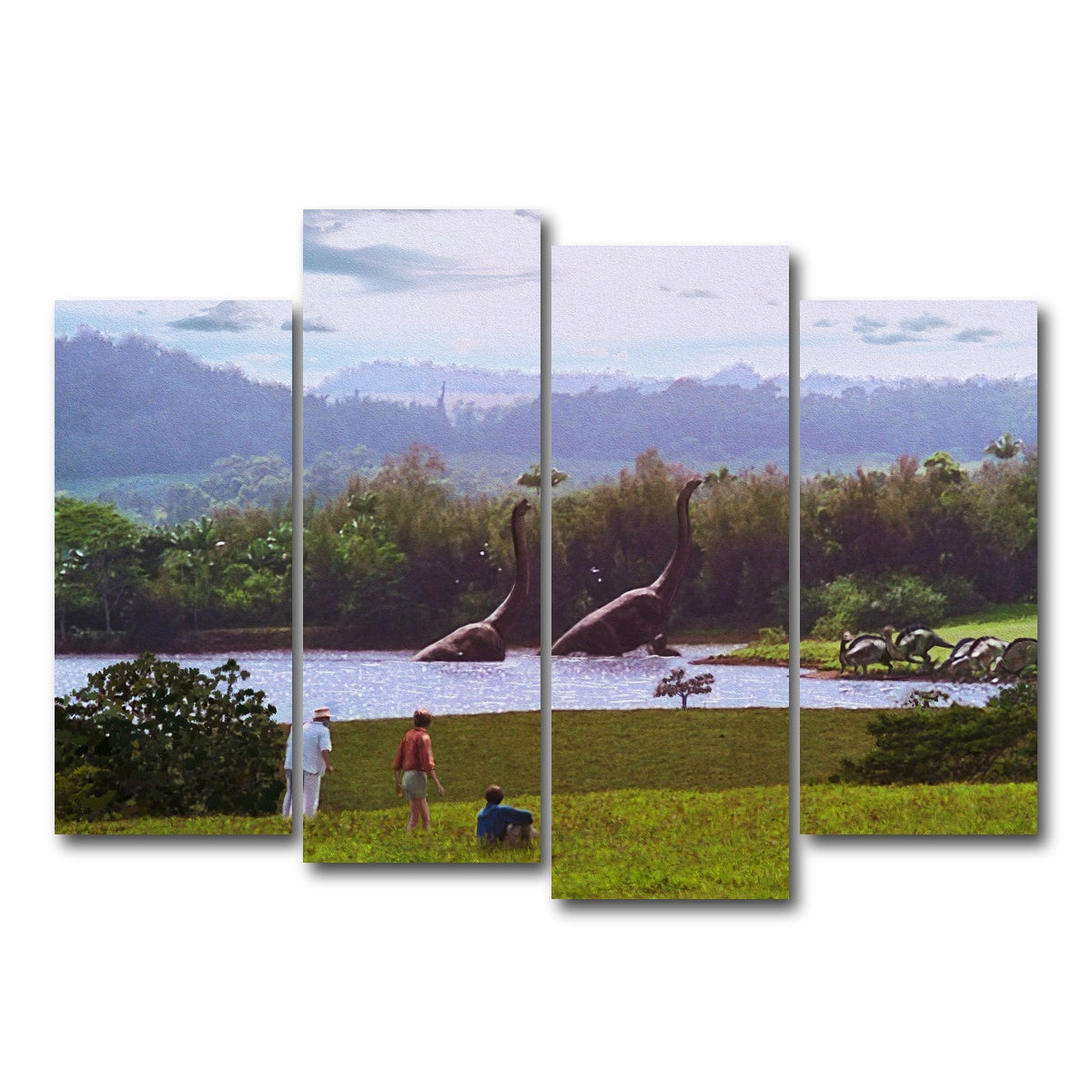 AUTO-MOCKUP WHITE | Welcome to Jurassic Park | 4 Piece | Gallery Wrap Canvas | group=4_normal