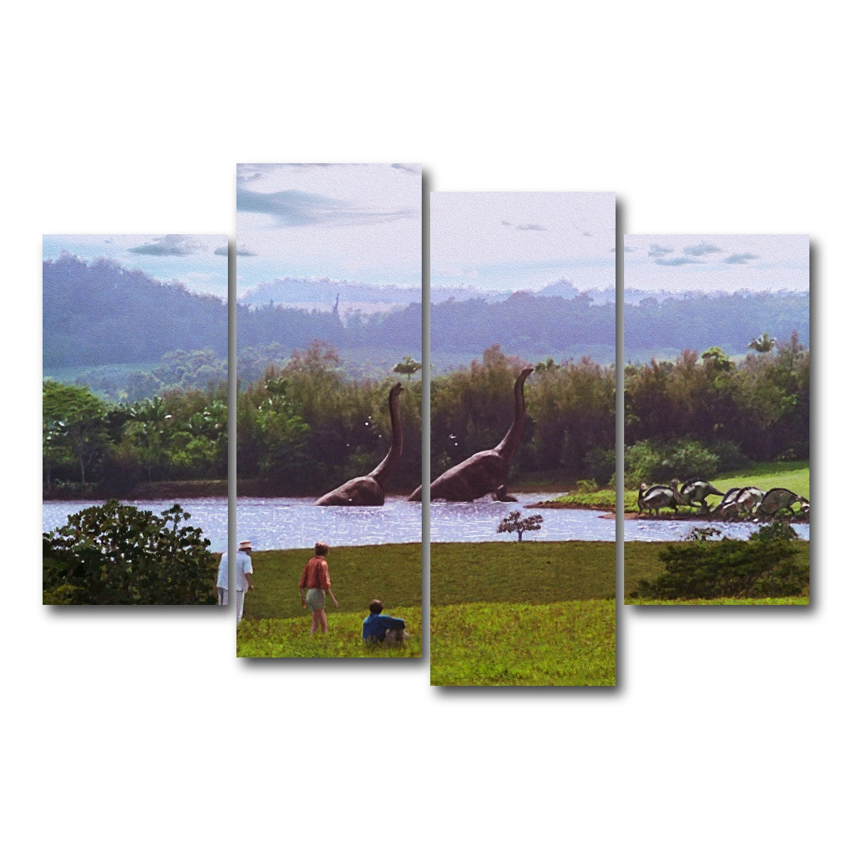 AUTO-MOCKUP WHITE | Welcome to Jurassic Park | 4 Piece | Gallery Wrap Canvas | group=4_short