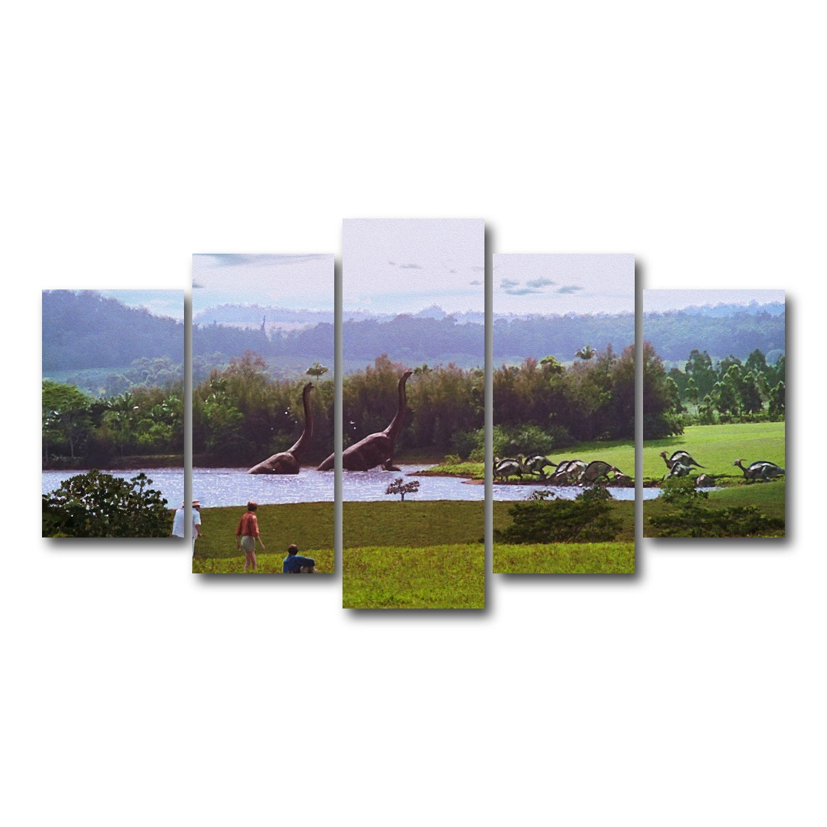AUTO-MOCKUP WHITE | Welcome to Jurassic Park | 5 Piece | Gallery Wrap Canvas | group=5_normal