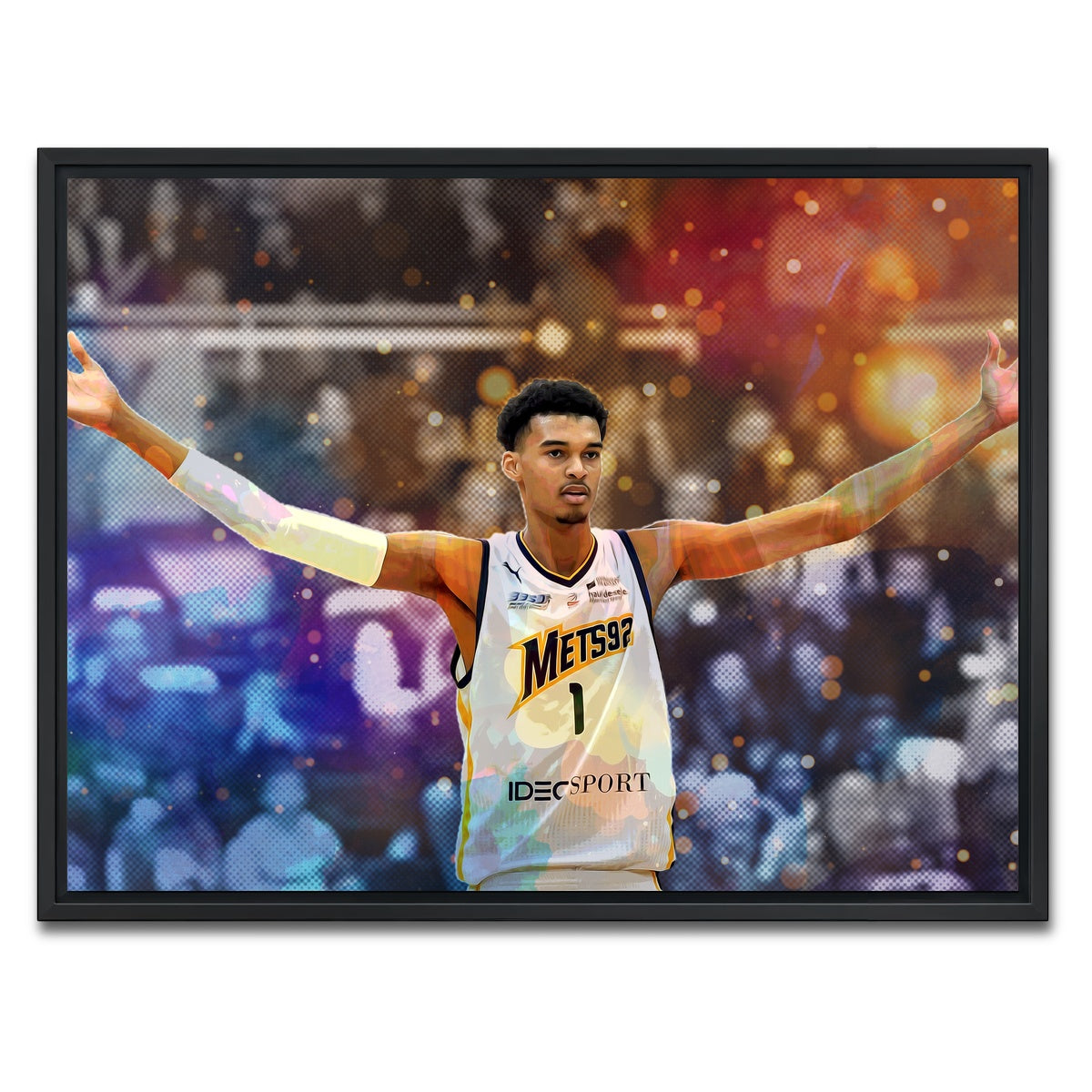 AUTO-MOCKUP WHITE | Wembanyama | 1 Piece | Black Framed Canvas | group=4x3