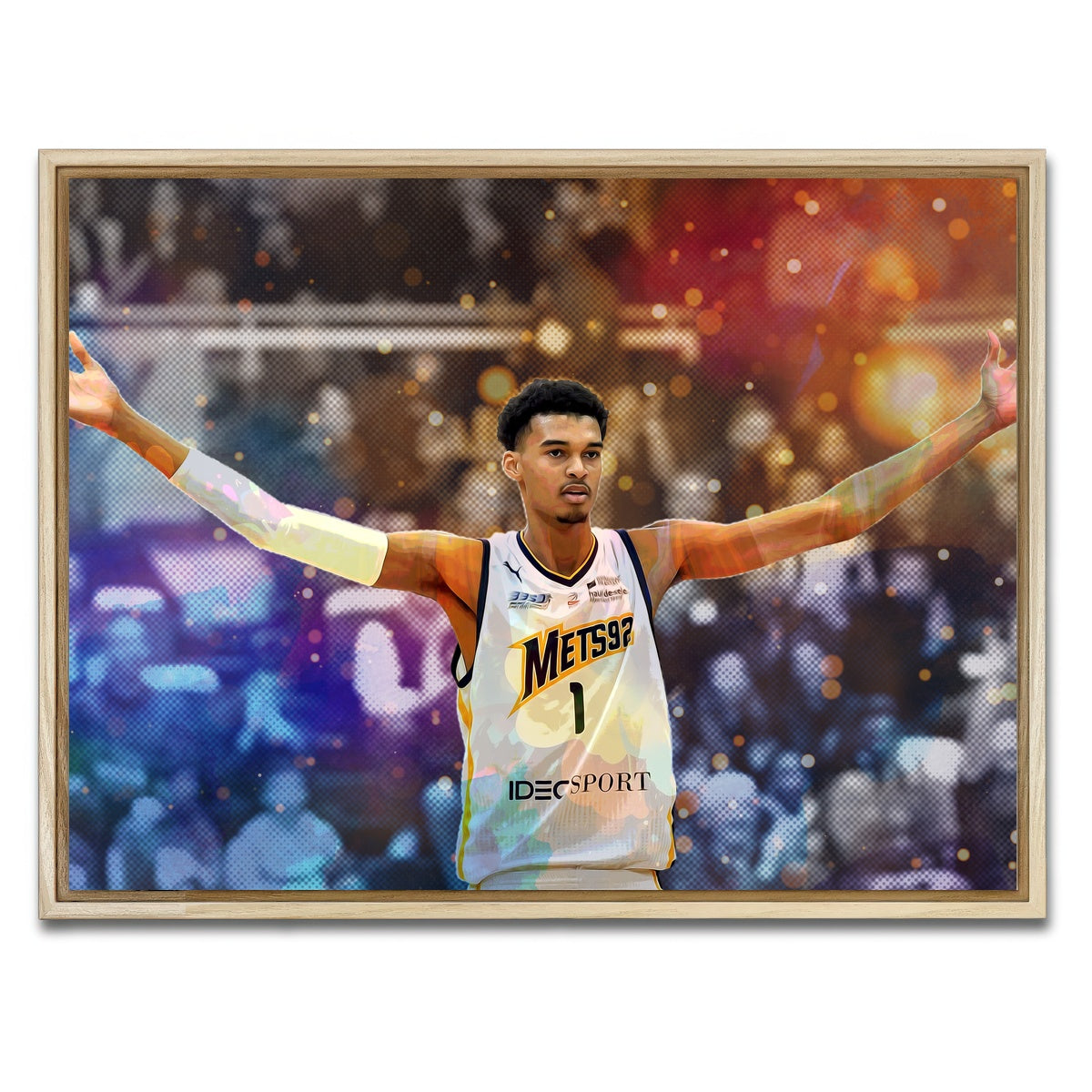 AUTO-MOCKUP WHITE | Wembanyama | 1 Piece | Natural Framed Canvas | group=4x3