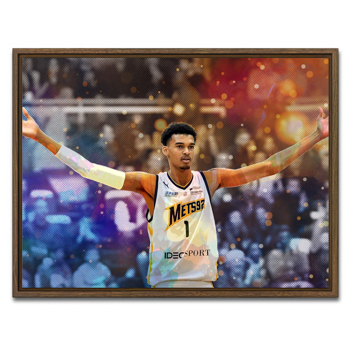 AUTO-MOCKUP WHITE | Wembanyama | 1 Piece | Walnut Framed Canvas | group=4x3