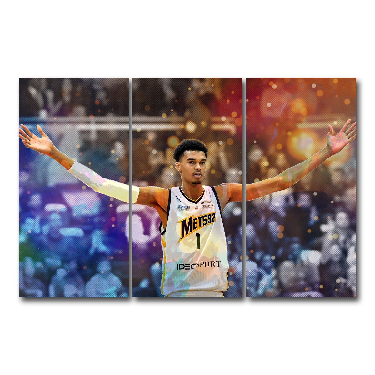 AUTO-MOCKUP WHITE | Wembanyama | 3 Piece | Gallery Wrap Canvas | group=12x24