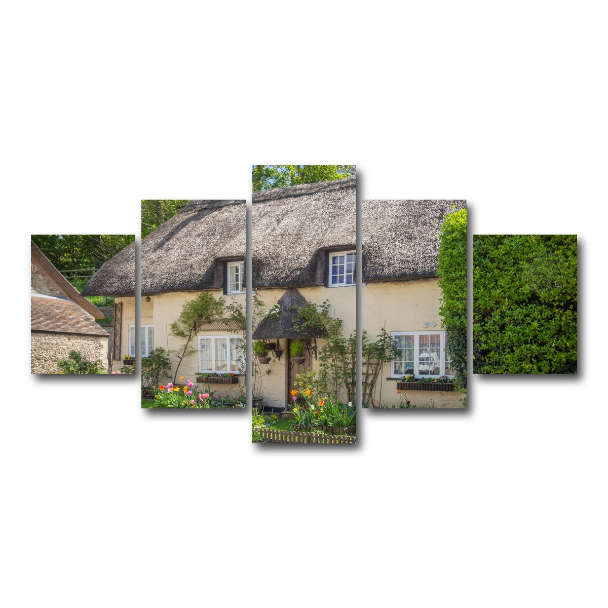AUTO-MOCKUP WHITE | West Lulworth Cottage | 5 Piece | Gallery Wrap Canvas | group=5_short