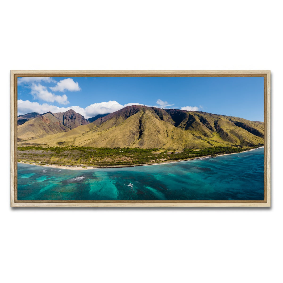 AUTO-MOCKUP WHITE | West Maui Aerial | 1 Piece | Natural Framed Canvas | group=2x1