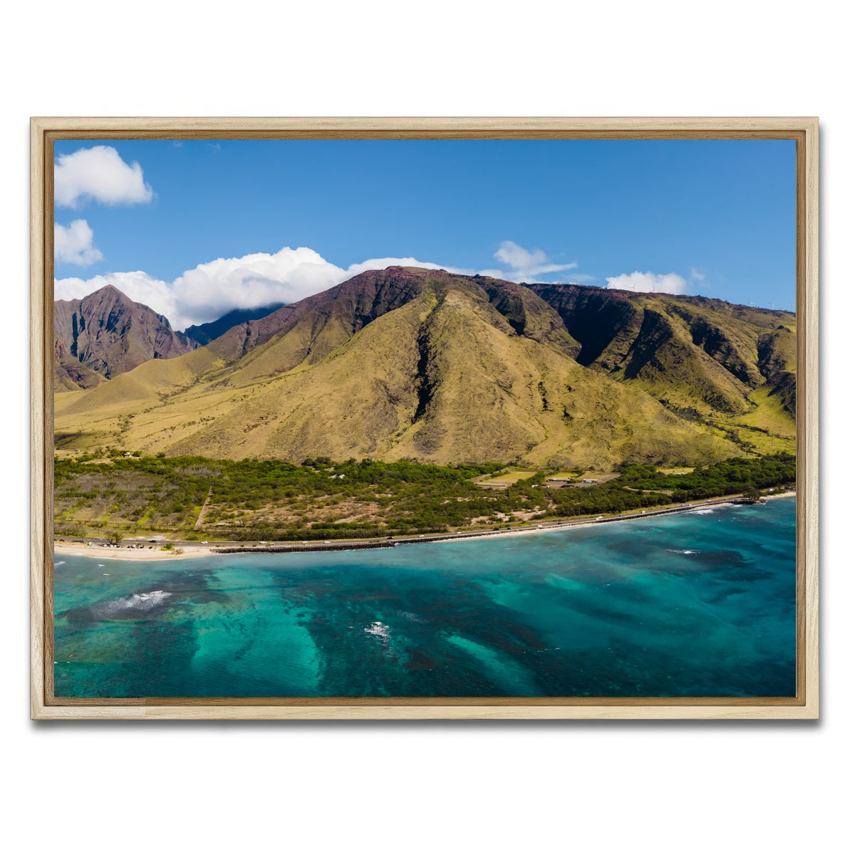 AUTO-MOCKUP WHITE | West Maui Aerial | 1 Piece | Natural Framed Canvas | group=4x3