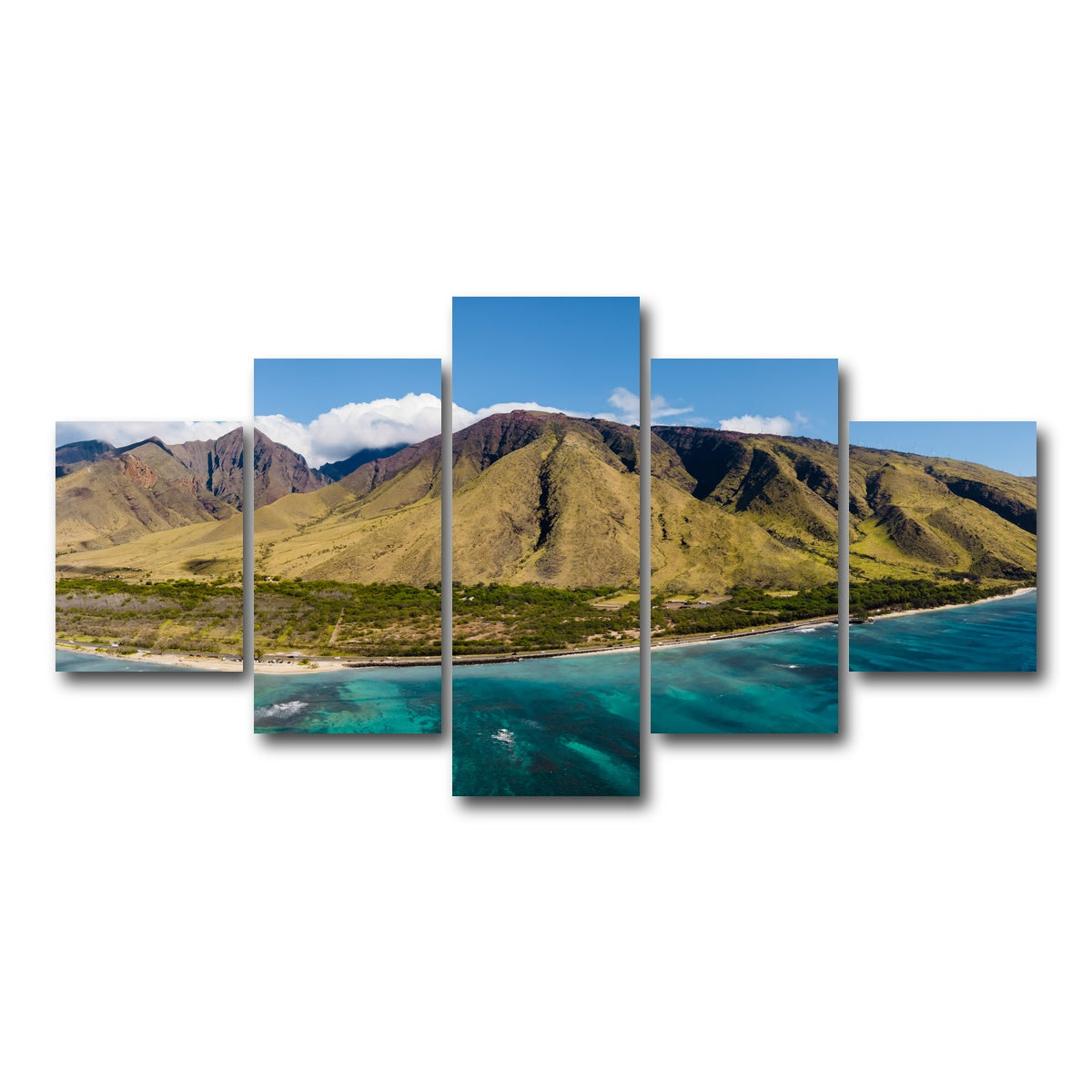 AUTO-MOCKUP WHITE | West Maui Aerial | 5 Piece | Gallery Wrap Canvas | group=5_short