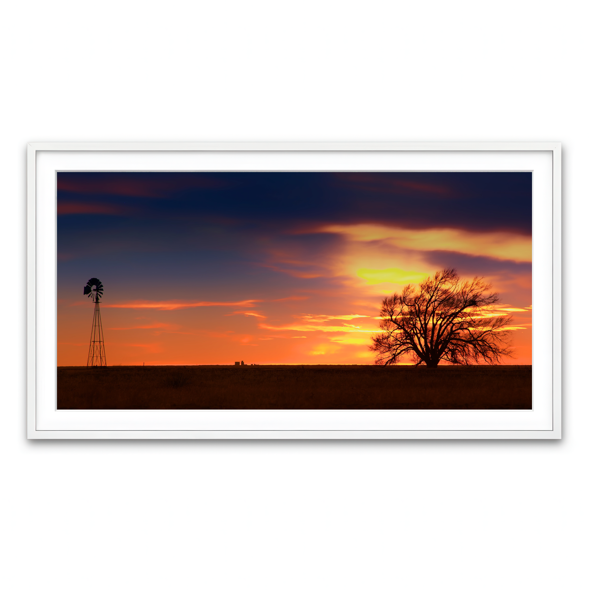 Framed Print 2x1 White