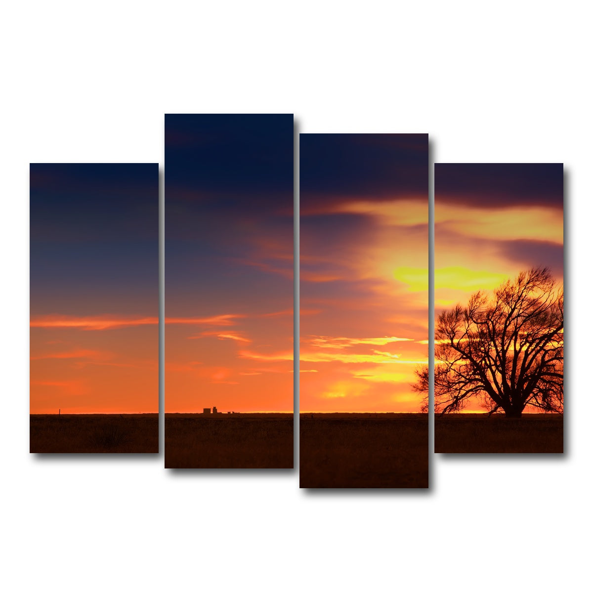 AUTO-MOCKUP WHITE | West Texas Sunset | 4 Piece | Gallery Wrap Canvas | group=4_normal