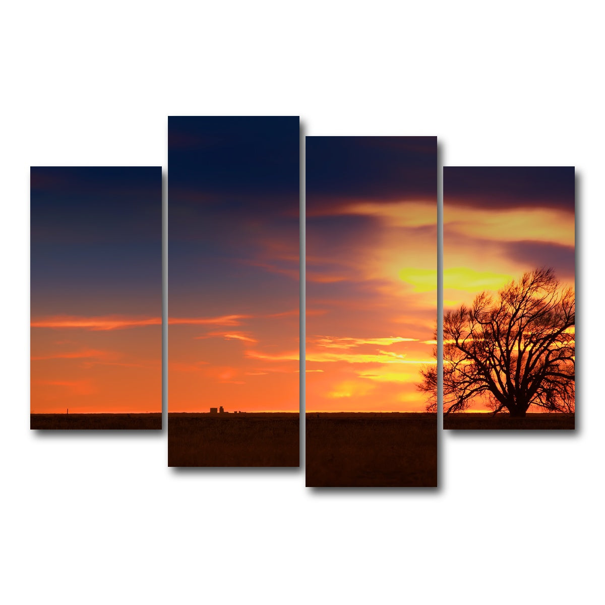 AUTO-MOCKUP WHITE | West Texas Sunset | 4 Piece | Gallery Wrap Canvas | group=4_short
