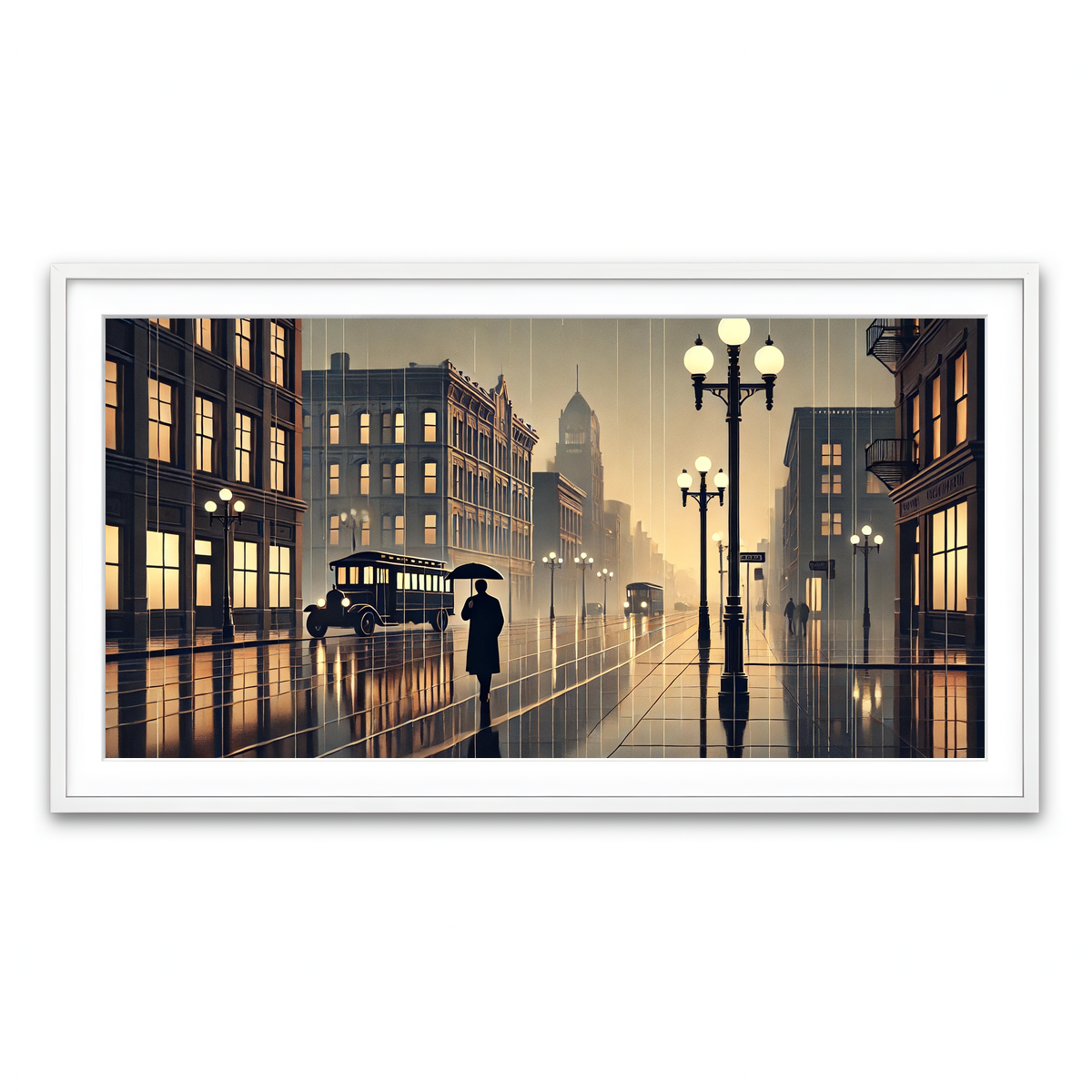 Framed Print 2x1 White