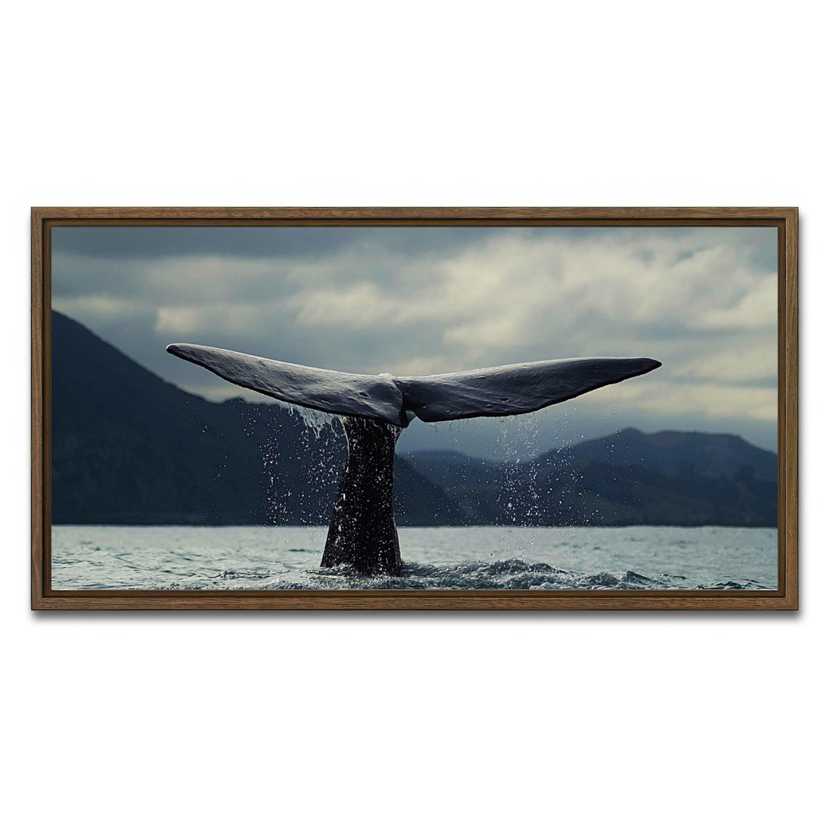 AUTO-MOCKUP WHITE | Whale Tail | 1 Piece | Walnut Framed Canvas | group=2x1