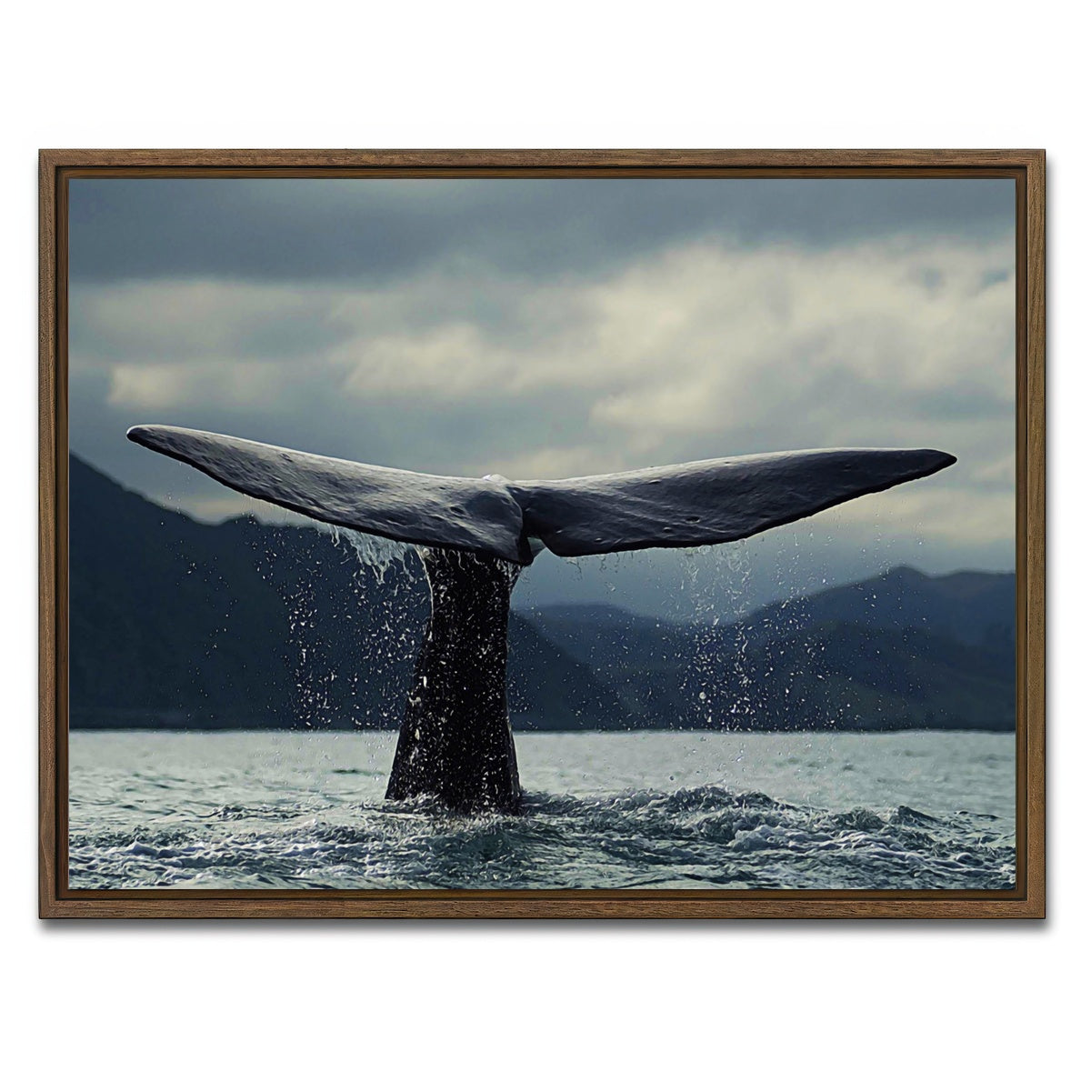 AUTO-MOCKUP WHITE | Whale Tail | 1 Piece | Walnut Framed Canvas | group=4x3