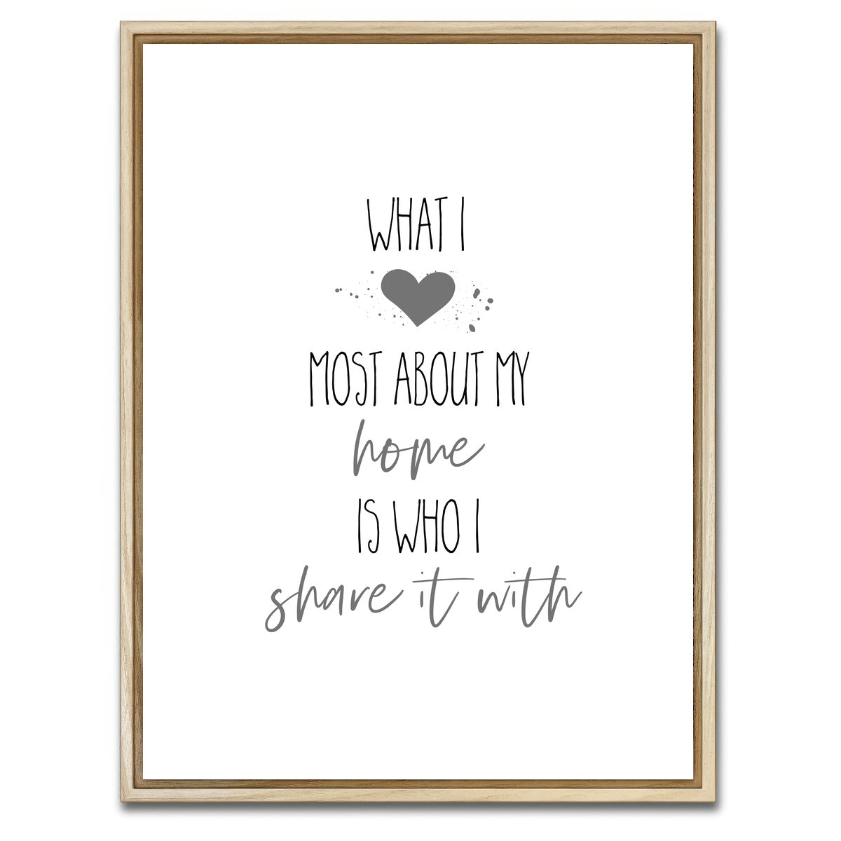 AUTO-MOCKUP WHITE | What I love most about my home | 1 Piece | Natural Framed Canvas | group=3x4