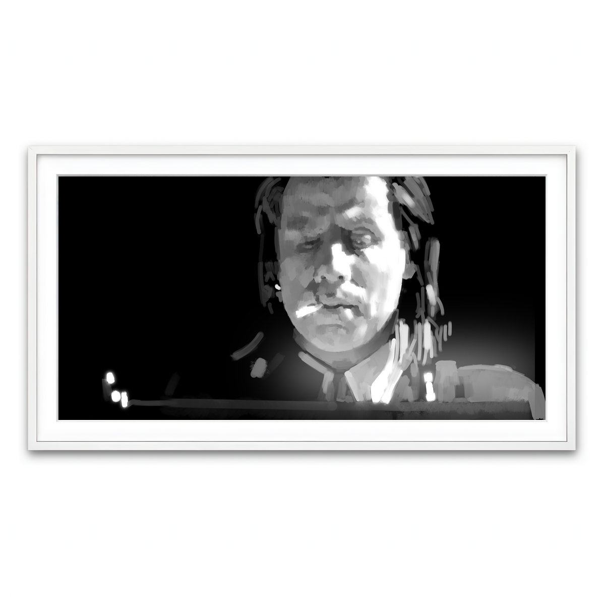 Framed Print 2x1 White