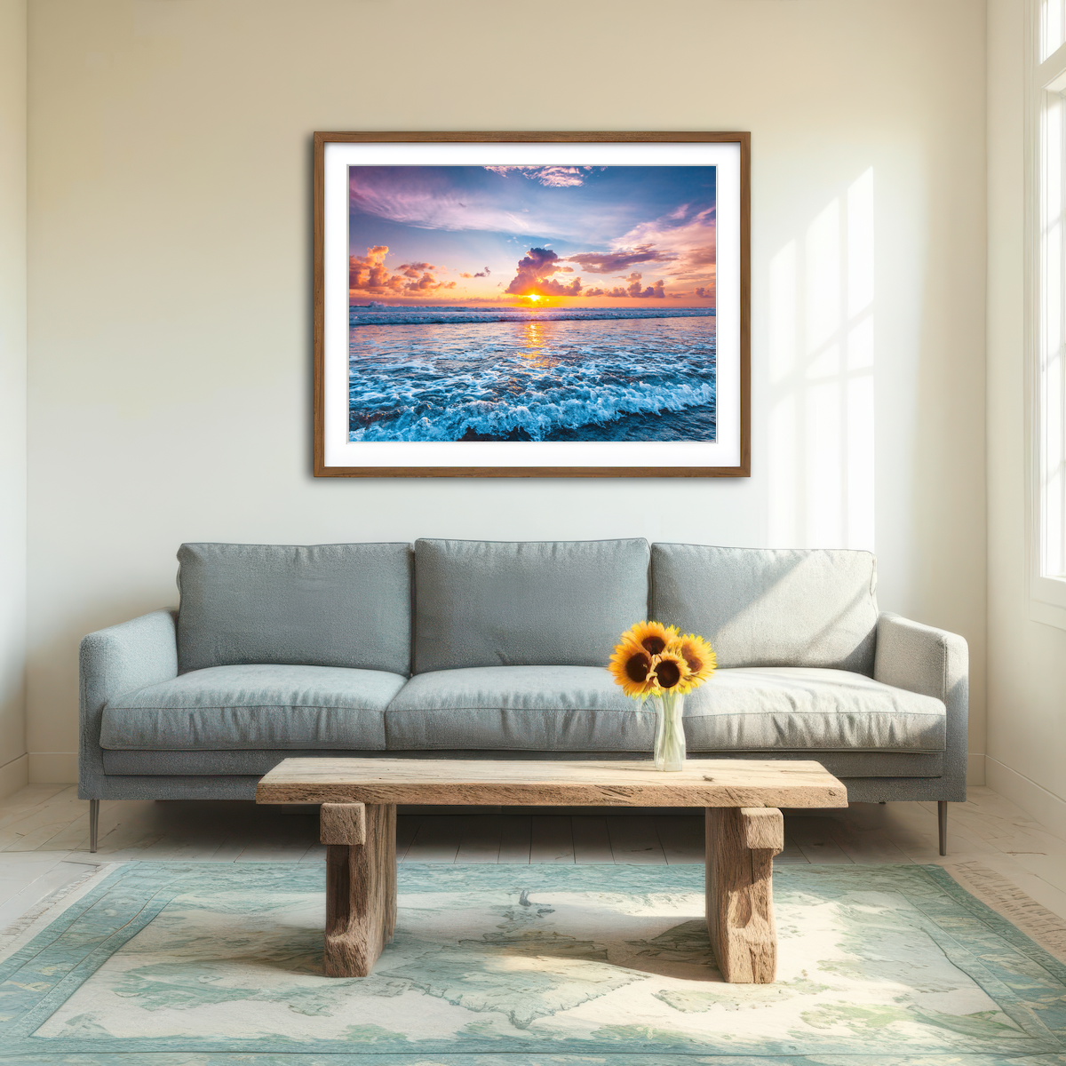 AUTO-MOCKUP ROOM | Where Fire Meets The Sea Wall Art