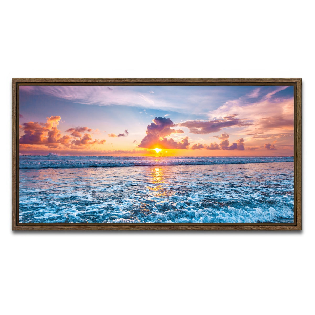 AUTO-MOCKUP WHITE | Where Fire Meets The Sea | 1 Piece | Walnut Framed Canvas | group=2x1