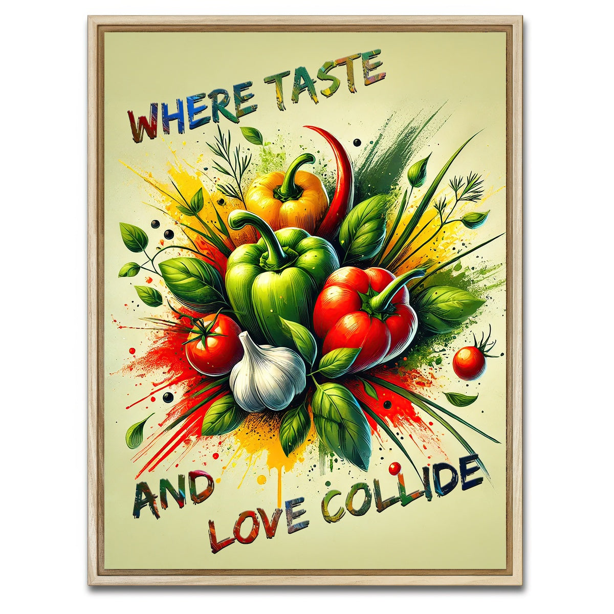 AUTO-MOCKUP WHITE | Where taste and love collide | 1 Piece | Natural Framed Canvas | group=3x4