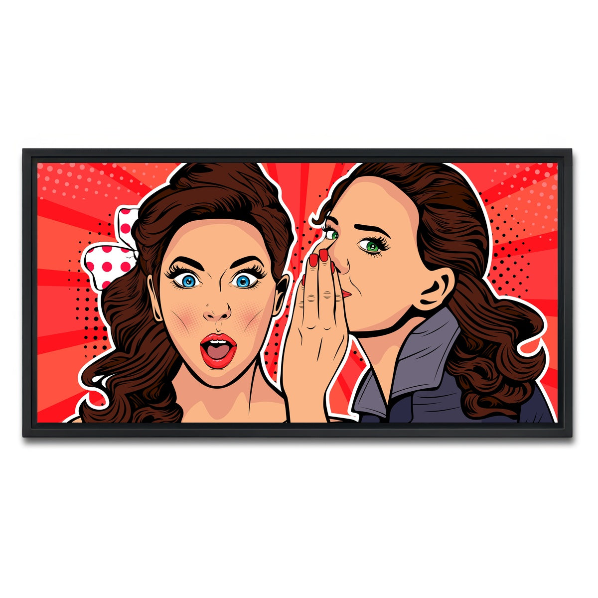 AUTO-MOCKUP WHITE | Whispering gossip | 1 Piece | Black Framed Canvas | group=2x1