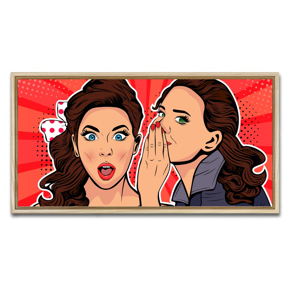 AUTO-MOCKUP WHITE | Whispering gossip | 1 Piece | Natural Framed Canvas | group=2x1