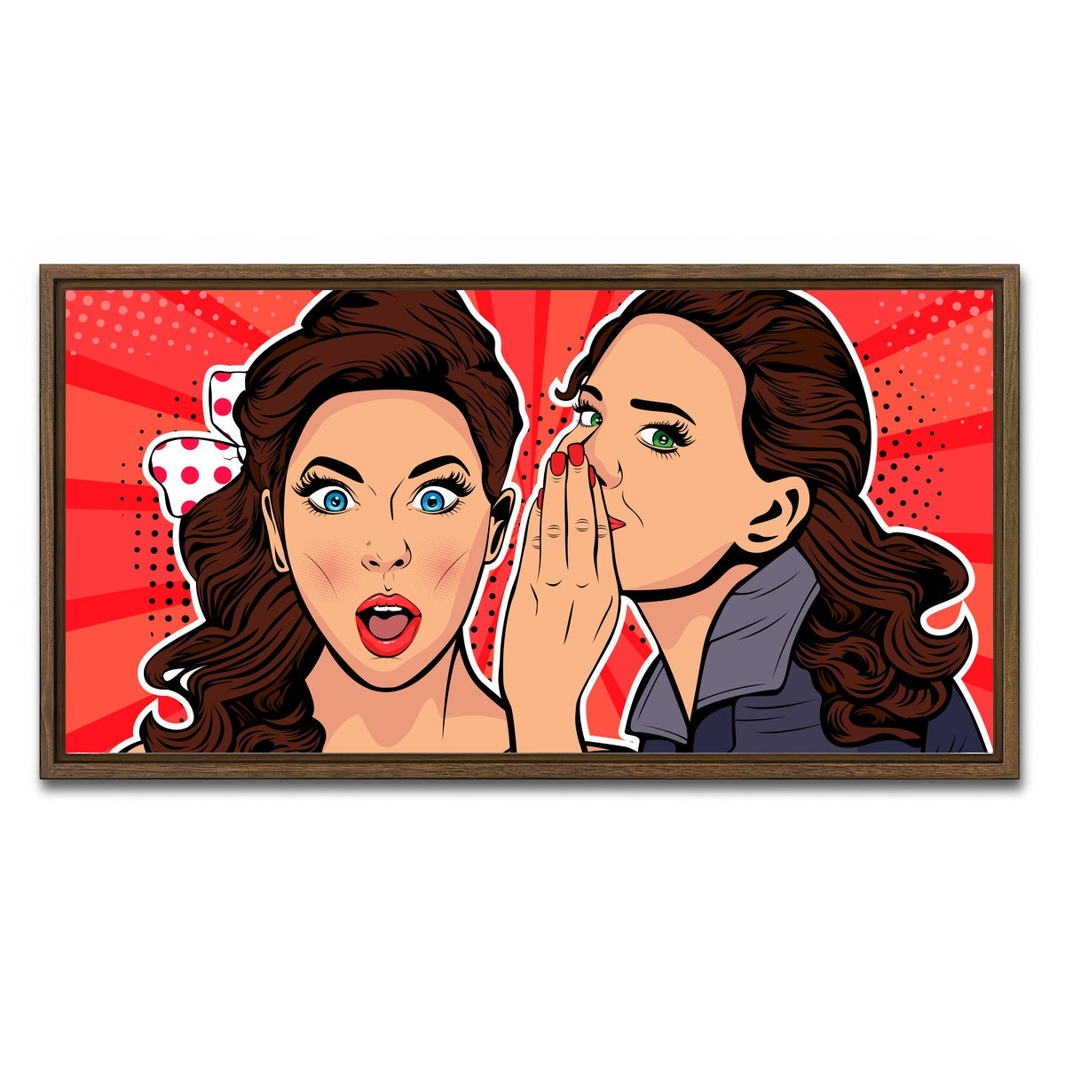 AUTO-MOCKUP WHITE | Whispering gossip | 1 Piece | Walnut Framed Canvas | group=2x1