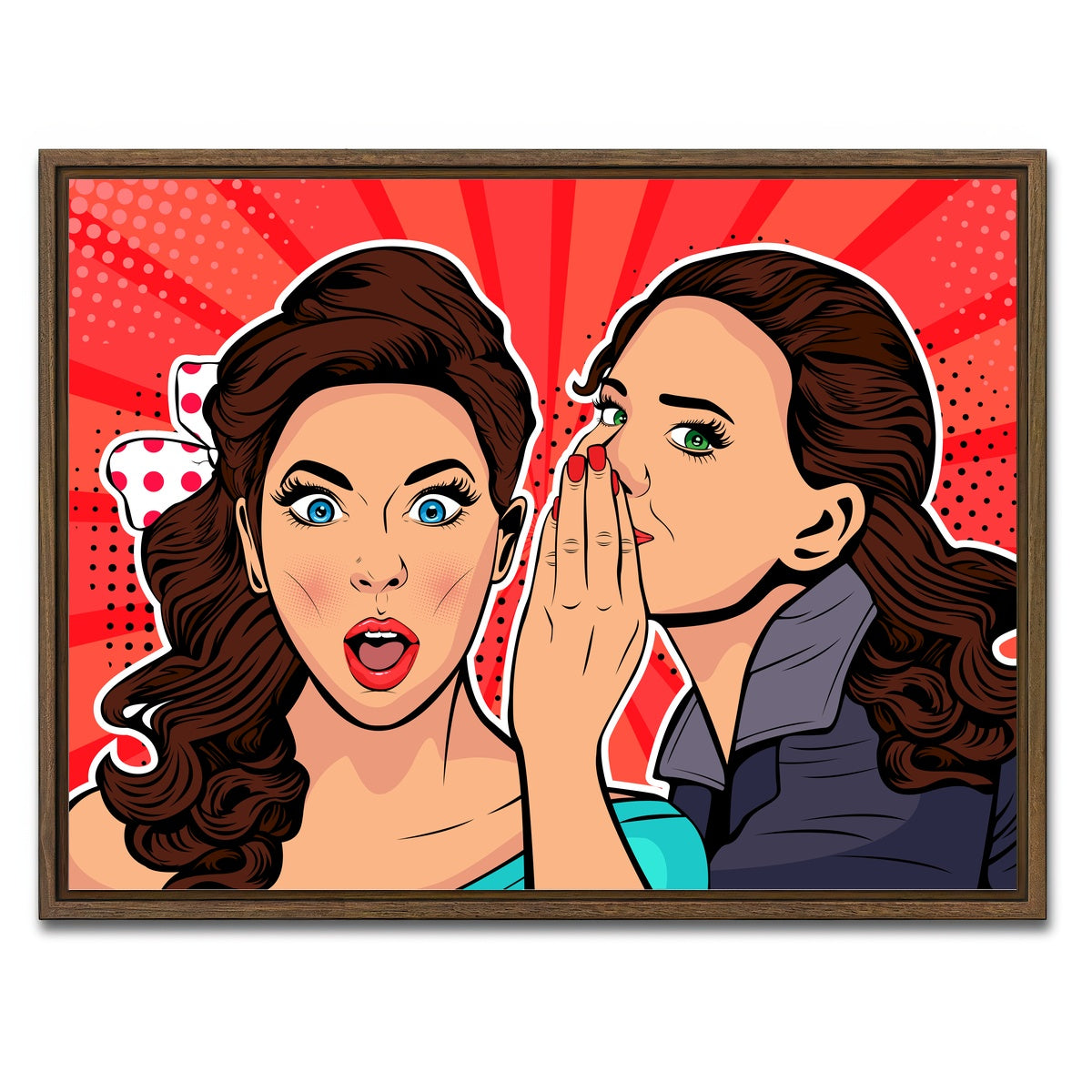 AUTO-MOCKUP WHITE | Whispering gossip | 1 Piece | Walnut Framed Canvas | group=4x3