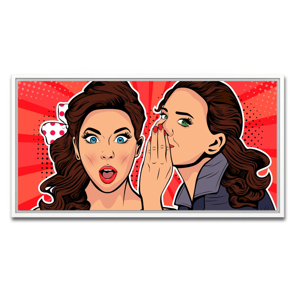 AUTO-MOCKUP WHITE | Whispering gossip | 1 Piece | White Framed Canvas | group=2x1