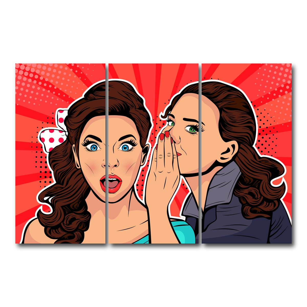 AUTO-MOCKUP WHITE | Whispering gossip | 3 Piece | Gallery Wrap Canvas | group=12x24