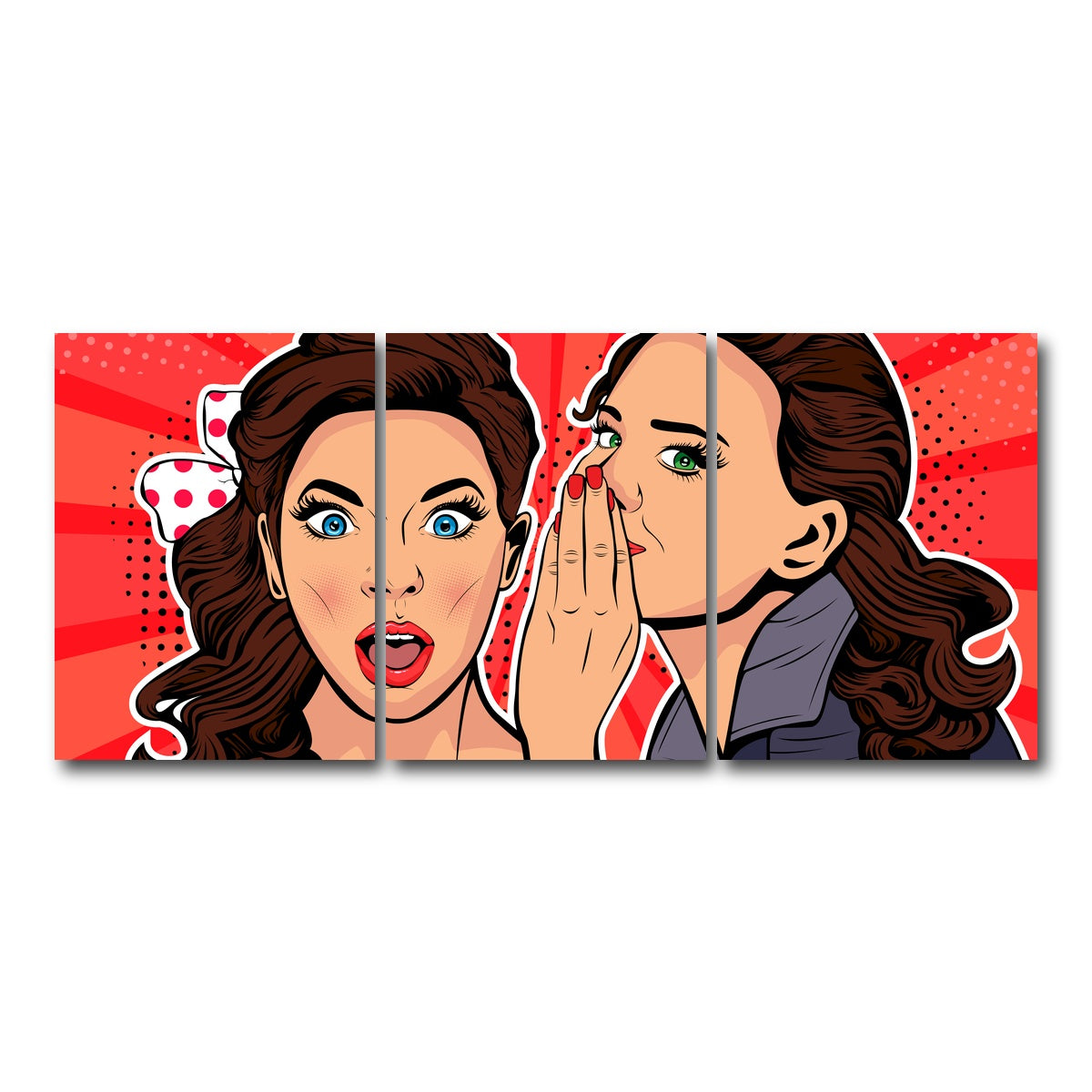 AUTO-MOCKUP WHITE | Whispering gossip | 3 Piece | Gallery Wrap Canvas | group=18x24