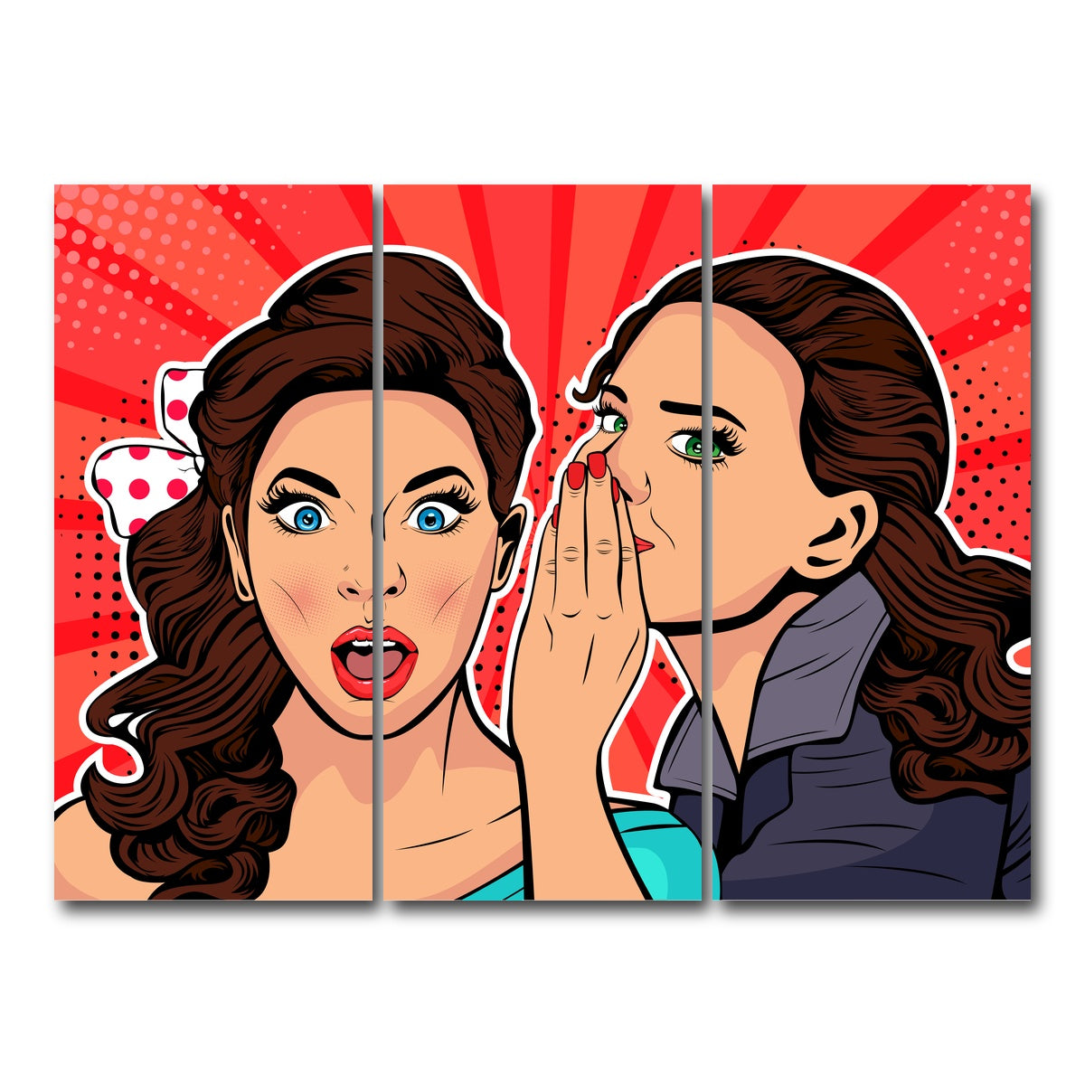 AUTO-MOCKUP WHITE | Whispering gossip | 3 Piece | Gallery Wrap Canvas | group=8x18