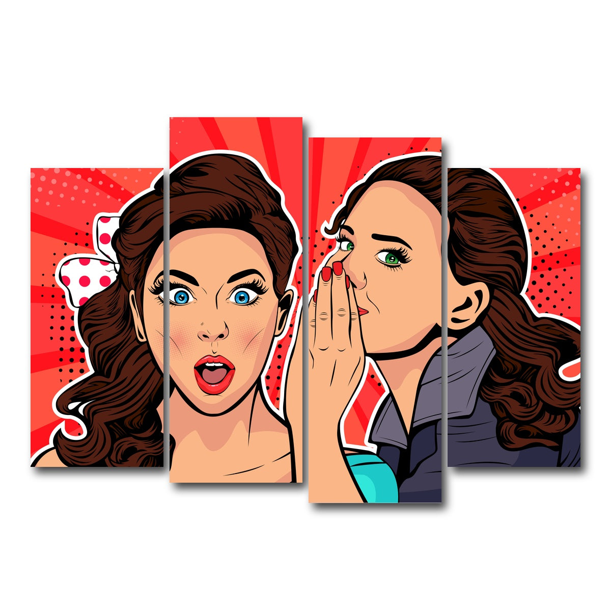 AUTO-MOCKUP WHITE | Whispering gossip | 4 Piece | Gallery Wrap Canvas | group=4_normal