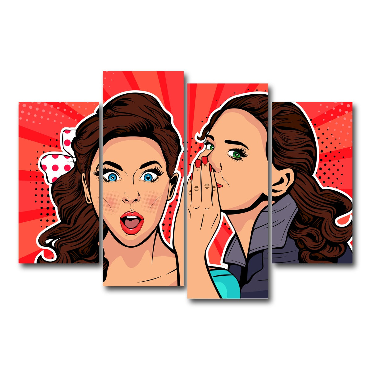 AUTO-MOCKUP WHITE | Whispering gossip | 4 Piece | Gallery Wrap Canvas | group=4_short