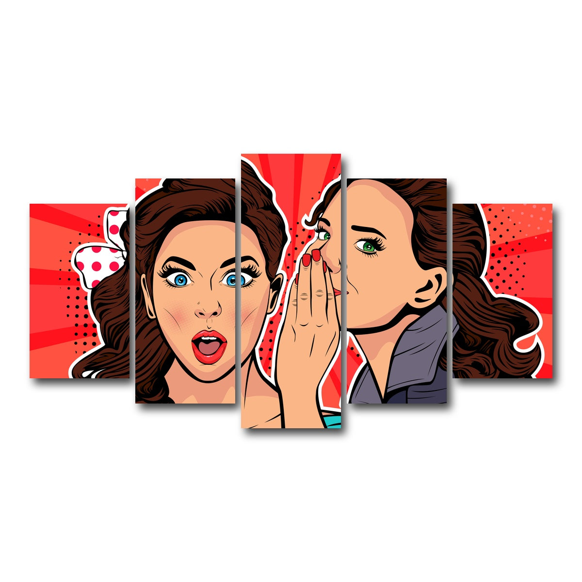 AUTO-MOCKUP WHITE | Whispering gossip | 5 Piece | Gallery Wrap Canvas | group=5_normal