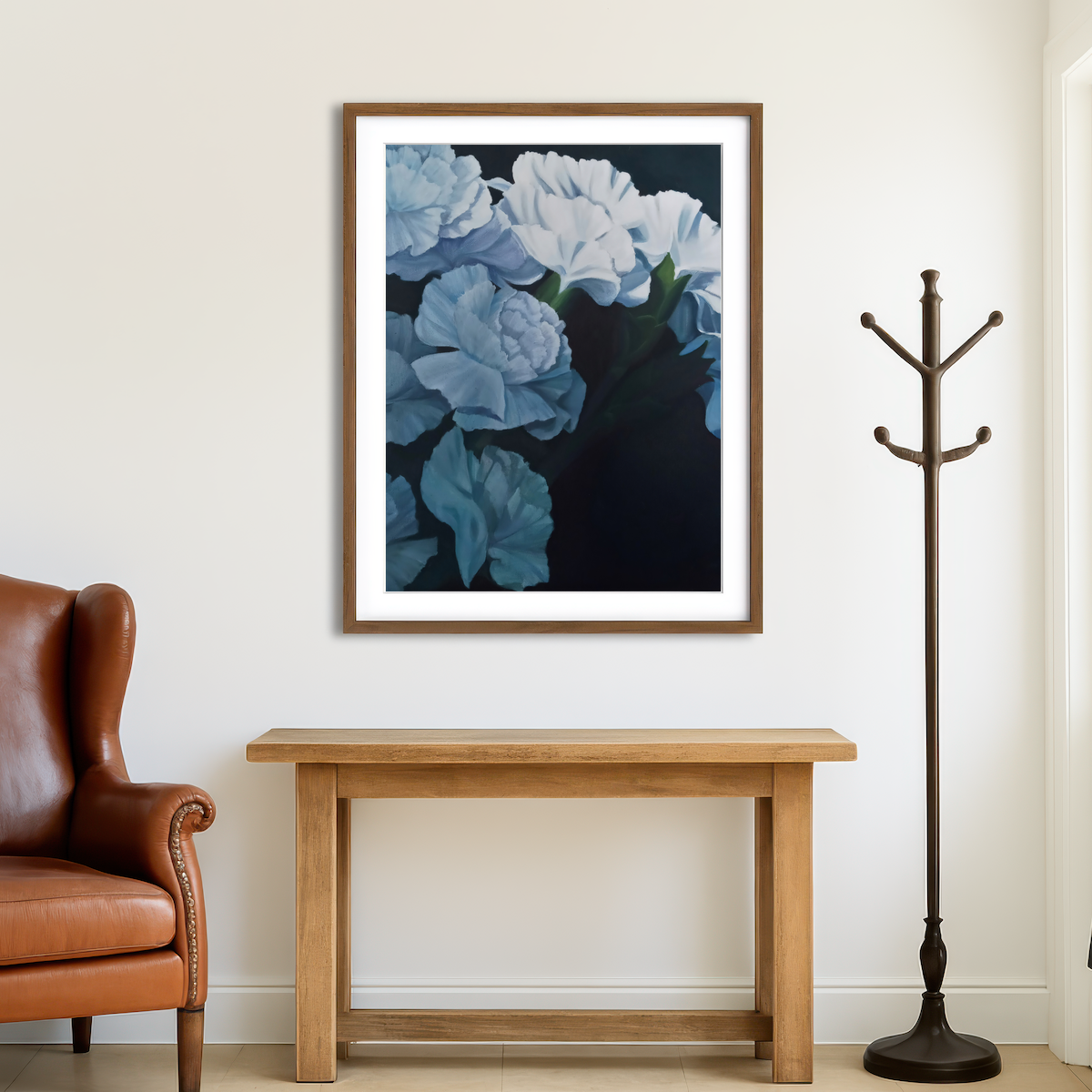AUTO-MOCKUP ROOM | White Carnations Wall Art
