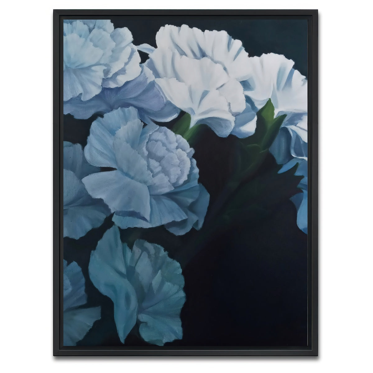 AUTO-MOCKUP WHITE | White Carnations | 1 Piece | Black Framed Canvas | group=3x4