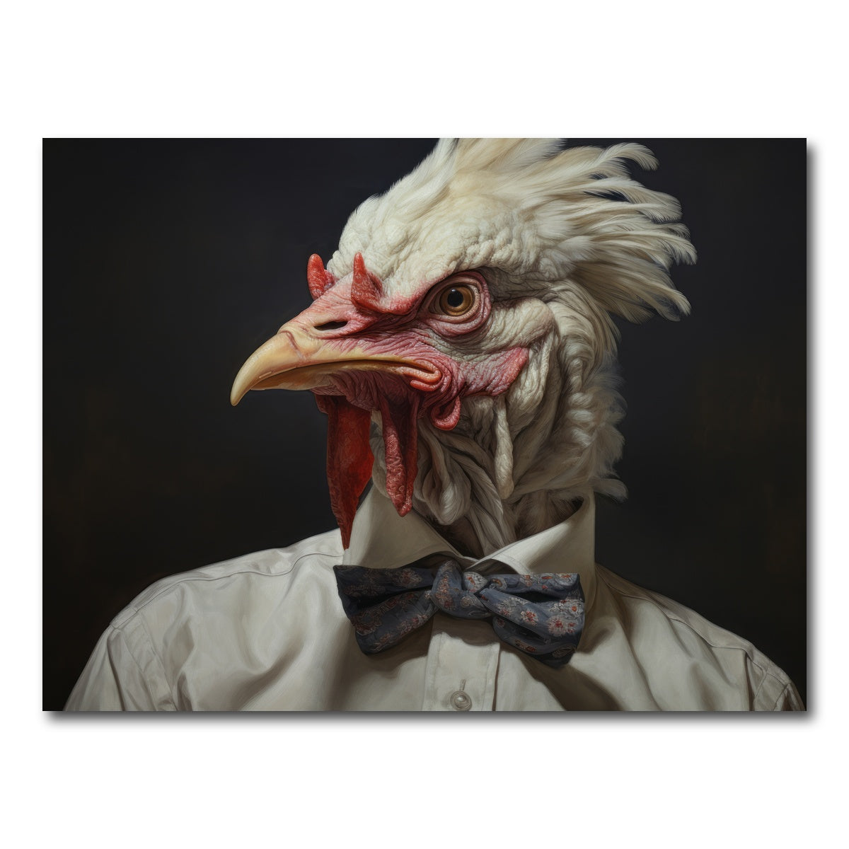AUTO-MOCKUP WHITE | White Rooster Man | 1 Piece | Gallery Wrap Canvas | group=4x3