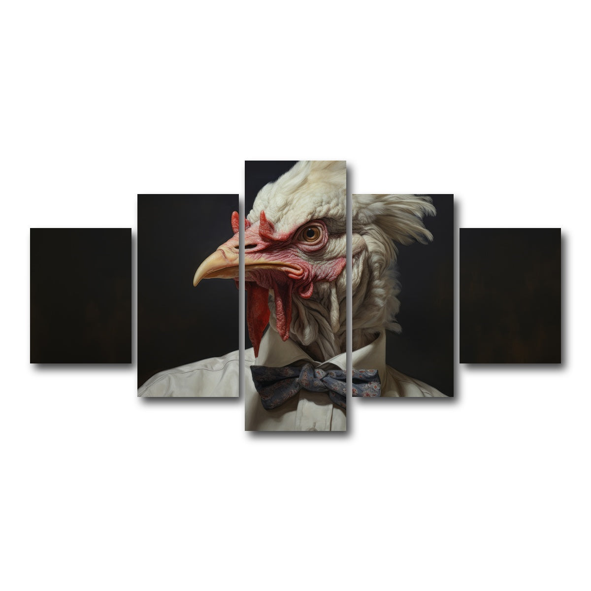 AUTO-MOCKUP WHITE | White Rooster Man | 5 Piece | Gallery Wrap Canvas | group=5_short