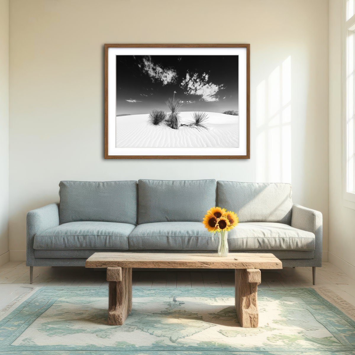 AUTO-MOCKUP ROOM | White Sands Impression Monochrome Wall Art