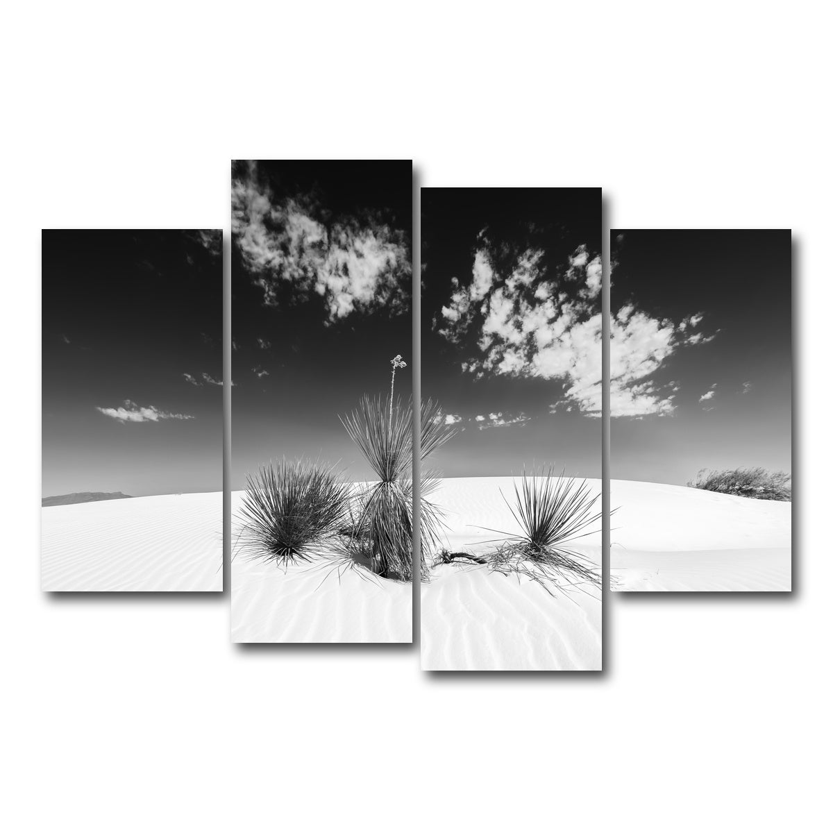 AUTO-MOCKUP WHITE | White Sands Impression Monochrome | 4 Piece | Gallery Wrap Canvas | group=4_short