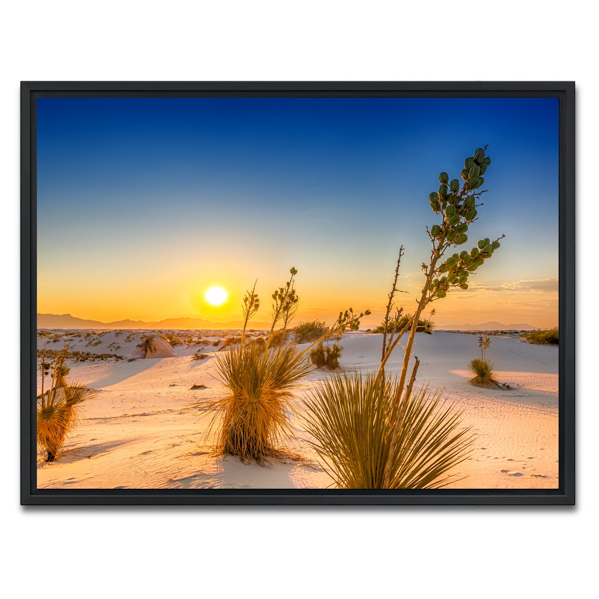 AUTO-MOCKUP WHITE | White Sands Sunset | 1 Piece | Black Framed Canvas | group=4x3