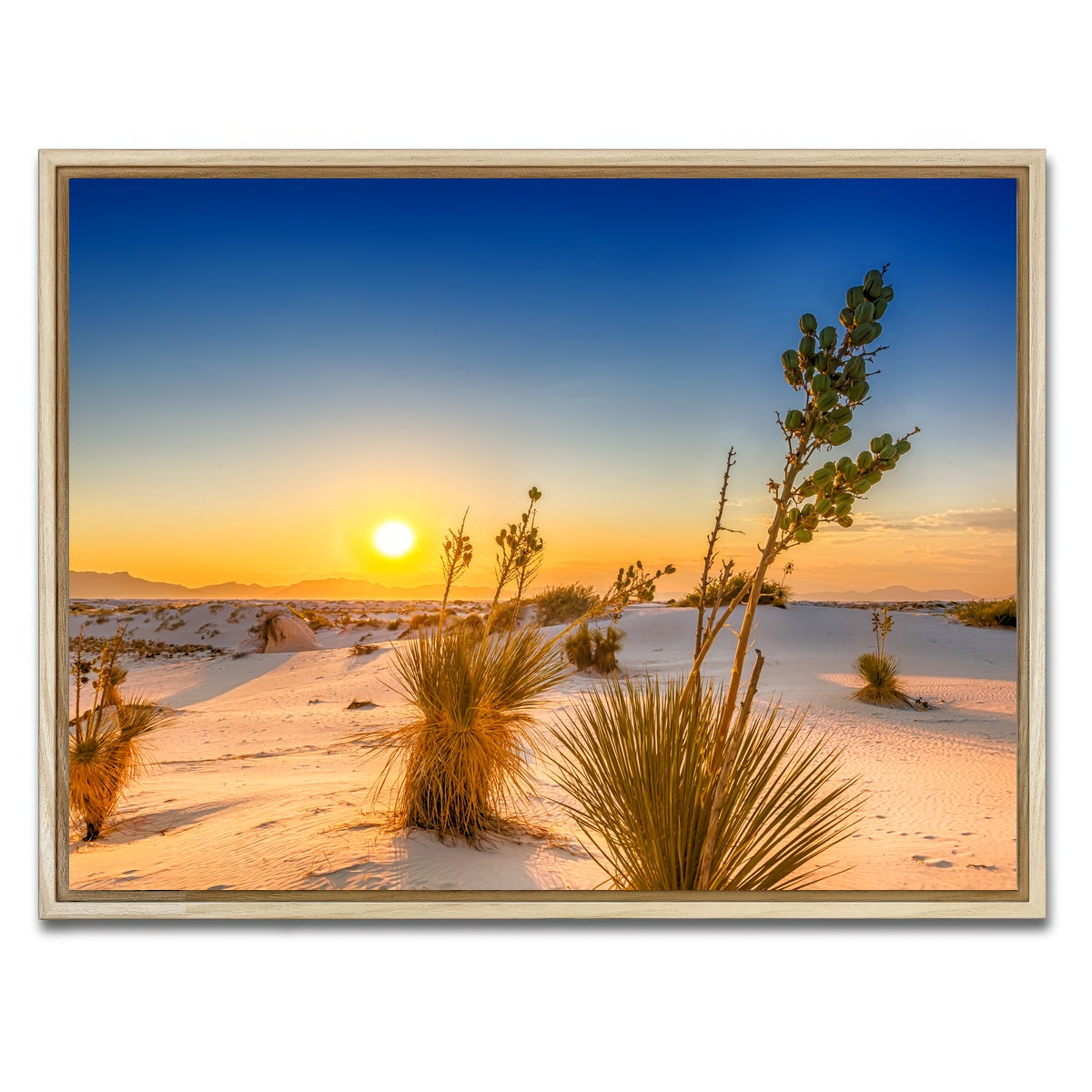 AUTO-MOCKUP WHITE | White Sands Sunset | 1 Piece | Natural Framed Canvas | group=4x3